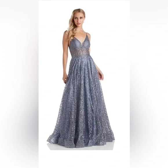 grey sequin prom dress Sparkly Stars Sequins Prom Dresses – Lisposa main image 1